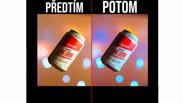 Ukázka postprodukce produktové fotografie: před úpravou a po ní